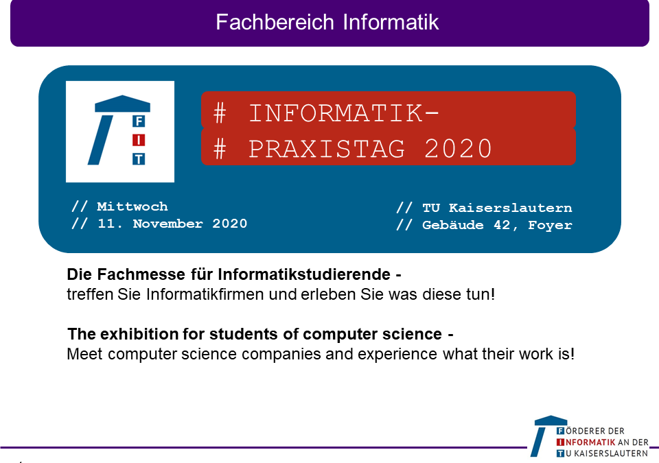 Save the date: Informatik-Praxistag 2020